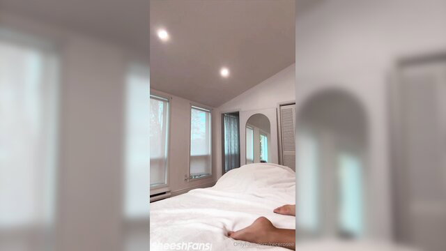Cecerosee legs spread wide on bed, bare feet visible OnlyFans leak