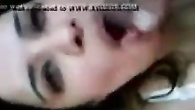 Egyptian beauty with mouth open in intense closeup blowjob action