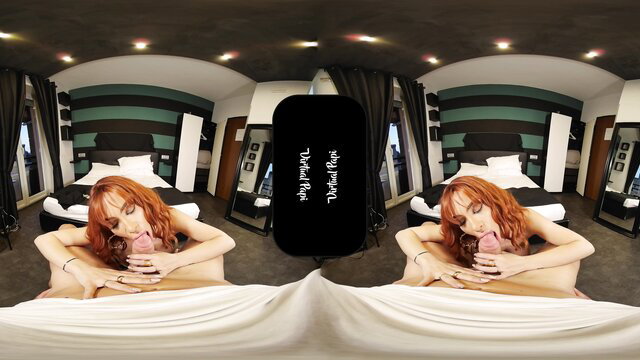Lidia Sarappa redhead babe gives sloppy VR blowjob POV tastes so good