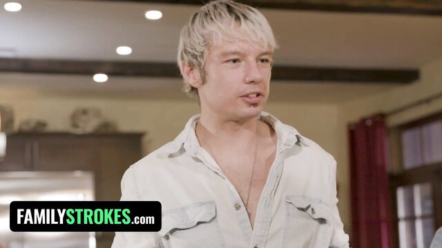 Blonde Athena Fleurs in white shirt, Family Strokes step sis tease