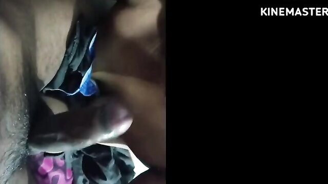 Indian couple's cock caressed by blue latex glove in cola-soaked fetish play