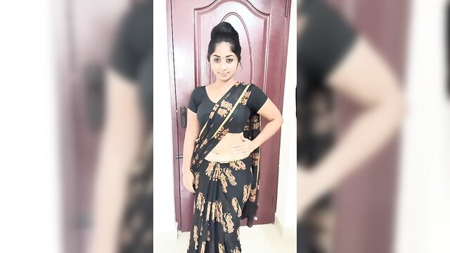 Sharmy Tamil Insta influencer seducing in hot black saree