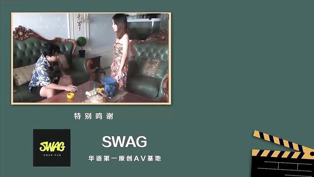 Asian girl in dress teases beggar boyfriend on couch in JAV