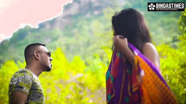 Desi Bhabhi Sucharita in sheer saree outdoors jungle tease