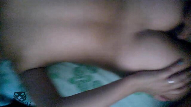 Amateur babe nude in bed grabbing big tits closeup