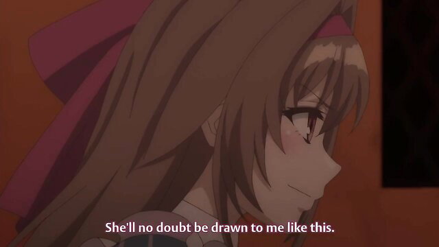 Anime girl with brown hair blushes, drawn to hentai healer hero