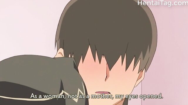 Tsuma no Haha Sayuri milf sees son intimately as woman, JAV closeup