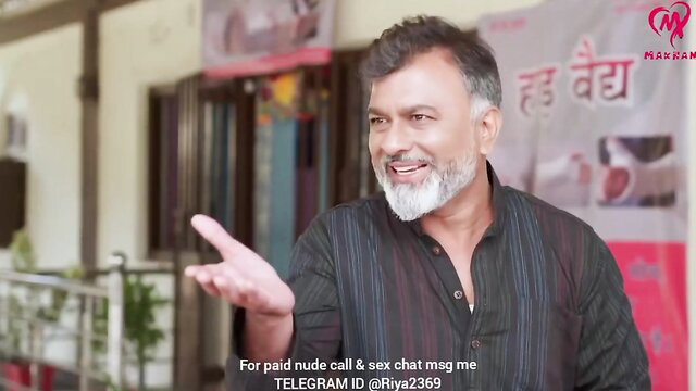 Mature Indian man in kurta promotes paid nudes and sex chat on Telegram