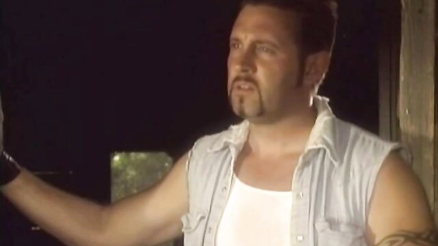 Muscular tattooed man in open shirt in SEx Villains with Shyla Stylez