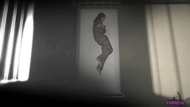 Quiet restrained, floating nude in dim cell, Metal Futa Solid hentai