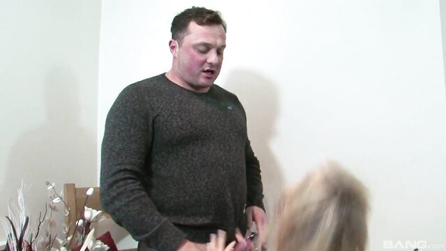 Mature blonde woman with big ass fucked hard by lover before facial finish