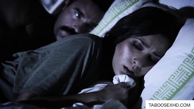 Jaye Summers sleeping beside Charles Dera in taboo step-cousin bed scene