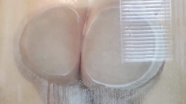 Step mom big wet ass in shower, perverted son ready to fuck dirty hole