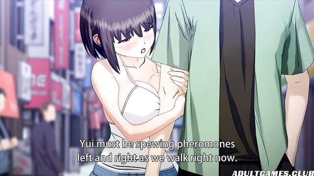 Purple-haired JAV girl groped on crowded street in Chikan Shita Joshi Ep 2