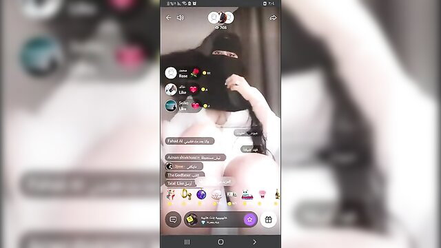 Arab Tango model premium show, veiled beauty in lingerie teasing