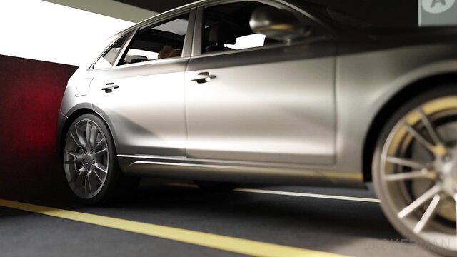 Silver car parked in garage, big ass mom ready for son fuck