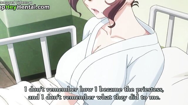 Busty Asian hentai girl in kimono with amnesia on hospital bed