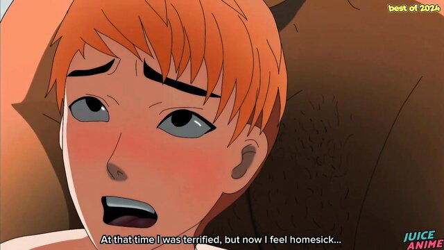JuiceAnime orange-haired trap feeling homesick in hot 2024 bara yaoi