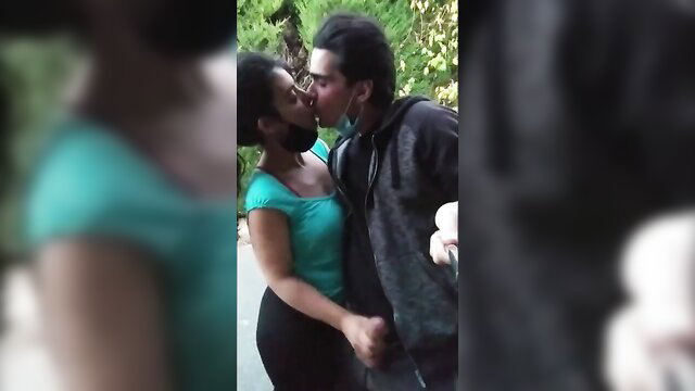 DragonGalaxy11 outdoor public kiss, big ass ebony in teal top