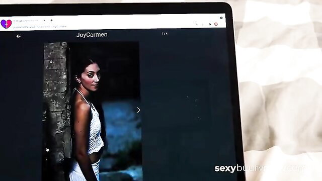 Sexy Indian teen Joycarmen in sheer lingerie poses seductively