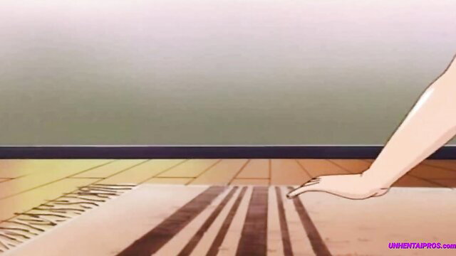 Anime hentai girl in orgy training on rug, uncensored ENG sub