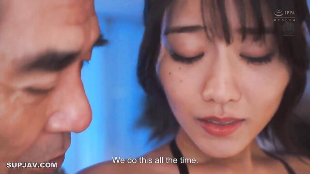 Nao Jinguji whispers intimately to man in JAV cuckold scene