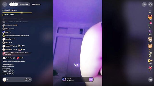 Arab woman in purple lingerie shows big ass in webcam stream