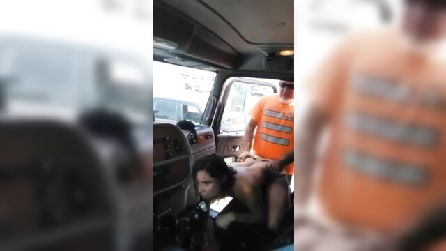 Blurry public truck sex compilation thumbnail with topless Latina bent over