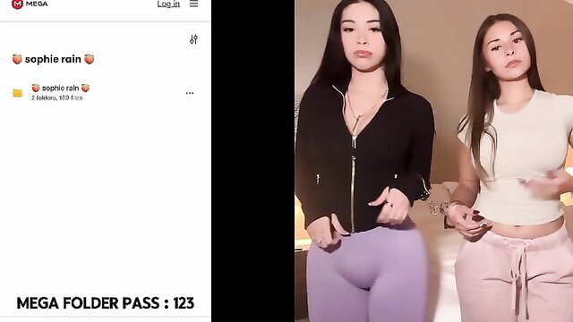 Sophie Rain and Sophieraiin Asian TikTokers teasing in tight outfits