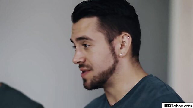 Hot guy stares intently in Pure Taboo stepmom anal scene