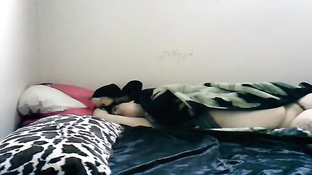 Maya Farrell as Arab sister in hijab sleeping nude on bed