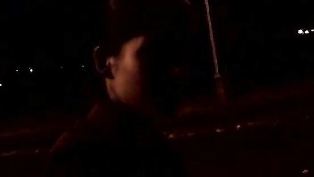 Amateur couple in solarium: shadowy GF close-up with earpiece