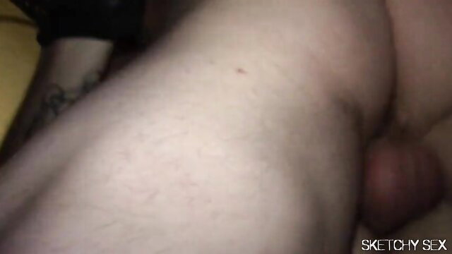 Grey Gold's thick cock and balls closeup from Sketchy Sex Dripping Dumps