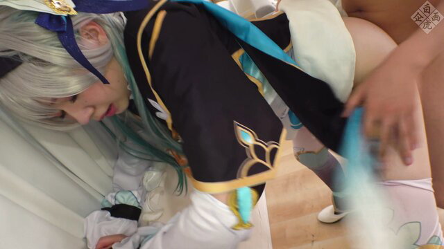 Firefly cosplay girl fingering pussy closeup in lingerie stockings