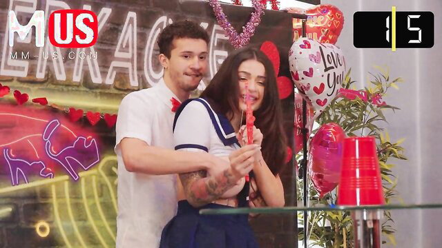 Carolina Cortez in sexy sailor uniform with Apollo Banks at Jerkaoke EP 1