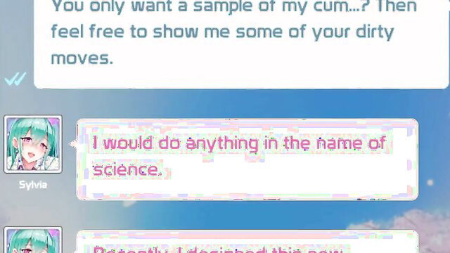 Sylvia teases with dirty moves for cum sample in science roleplay