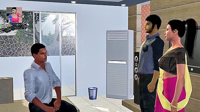 Indian Desi Bhabhi in sexy saree teaches Devar how to fuck with friends