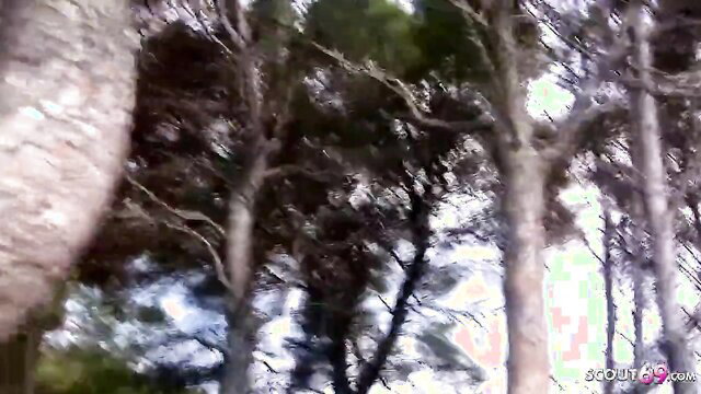 Annie Charlotte mature jogging in woods, seductive beach sex tease