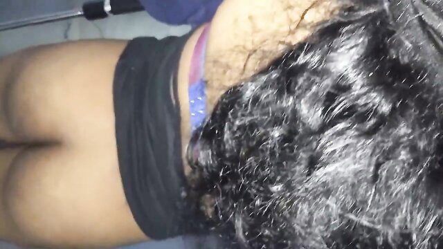 Sri Lankan woman bent over moaning as lover fucks her ass hard