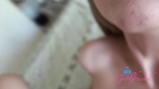 Macy Meadows closeup face POV foot fetish girlfriend tease