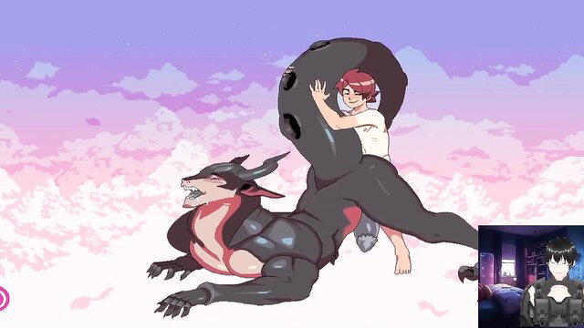 Lean_Learo rides massive futa dragon cock in Cloud Meadow homo game hentai
