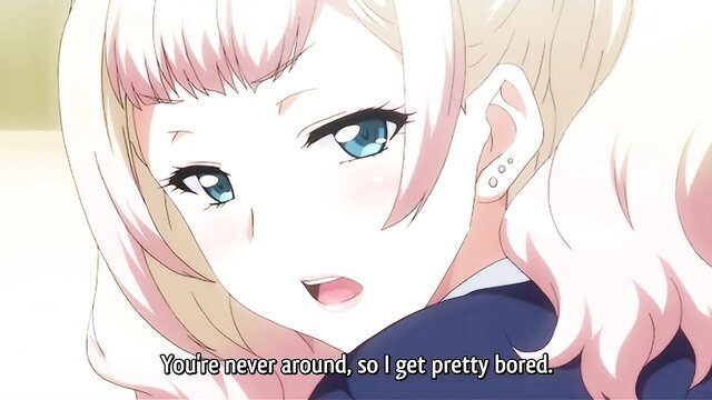 Bored busty blonde schoolgirl in uniform pouts lonely