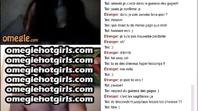 French teen Omegle girl huge tits chat flashing stranger POV