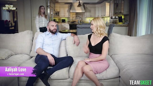 Aaliyah Love chats seductively with man on couch in Team Skeet scene