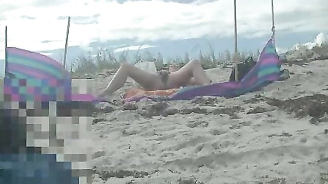 Helena Price nude beach voyeur handjob to old man cuckold vacation