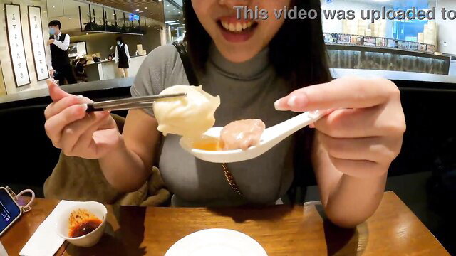 Taiwanese model eating food