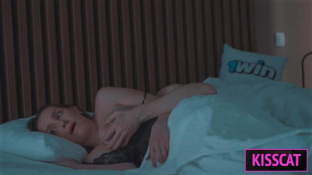 Step mom in lingerie shocked as step son gropes her tits in bed