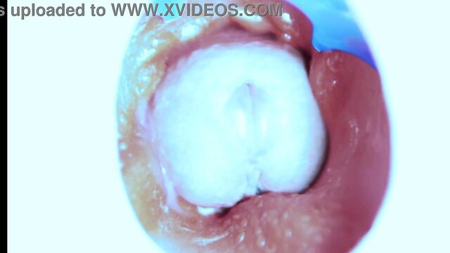 Extreme closeup POV of cock penetrating wet pussy from inside, amateur