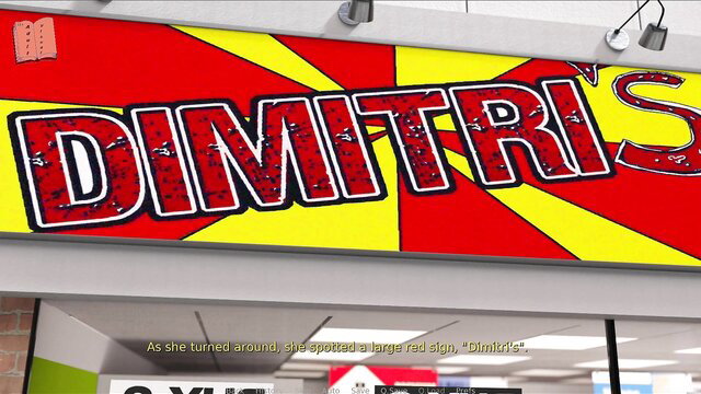 Jennifer turns to spot Dimitri's neon sign in Inside Jennifer 7 adult scene