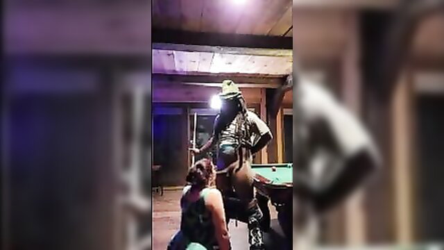 White slut wife kneels sucking big black cock BBC closeup